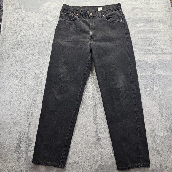 Vintage Levis 550 Jeans Mens 36x34 Black Relaxed Fit Tapered Straight Leg Y2K - Picture 2 of 11